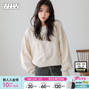 LOWRYS FARM卫衣女冬季新款时尚线条宽松气质流行上衣282987