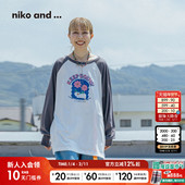 and ...T恤女2026春季 新款 niko 简约宽松插肩长袖 上衣583241