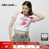 博主同款 短款 niko ...T恤女夏季 时尚 and 新款 上衣111276