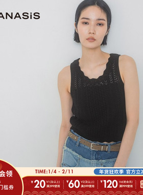 JEANASIS吊带背心女2025夏季新款针织淑女纯色显瘦外搭打底326124