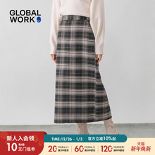 GLOBAL WORK半身裙女冬季新款格子简约日系半身长裙115724