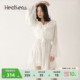温柔花边收腰V领短裙590755 法式 Heatherich连衣裙女2026春季 新款