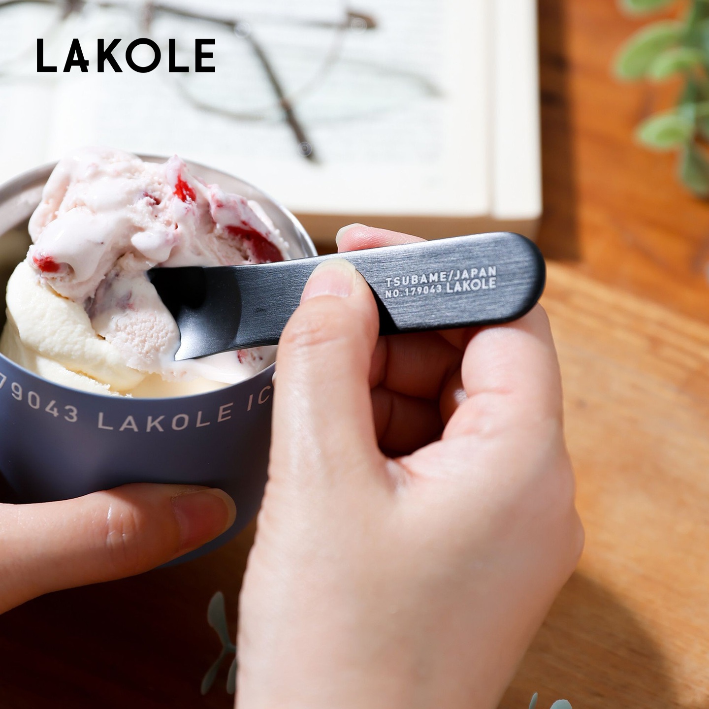 LAKOLE 勺子2025新款现代简约不锈钢冰激凌餐具勺455431