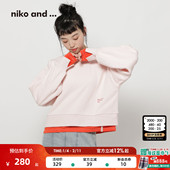 niko 假两件圆领学院风上衣634812 新款 and ...卫衣女2026春季