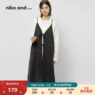 日系蕾丝罩裙叠穿连衣裙600502 ...背带裙女2025秋冬新款 niko and