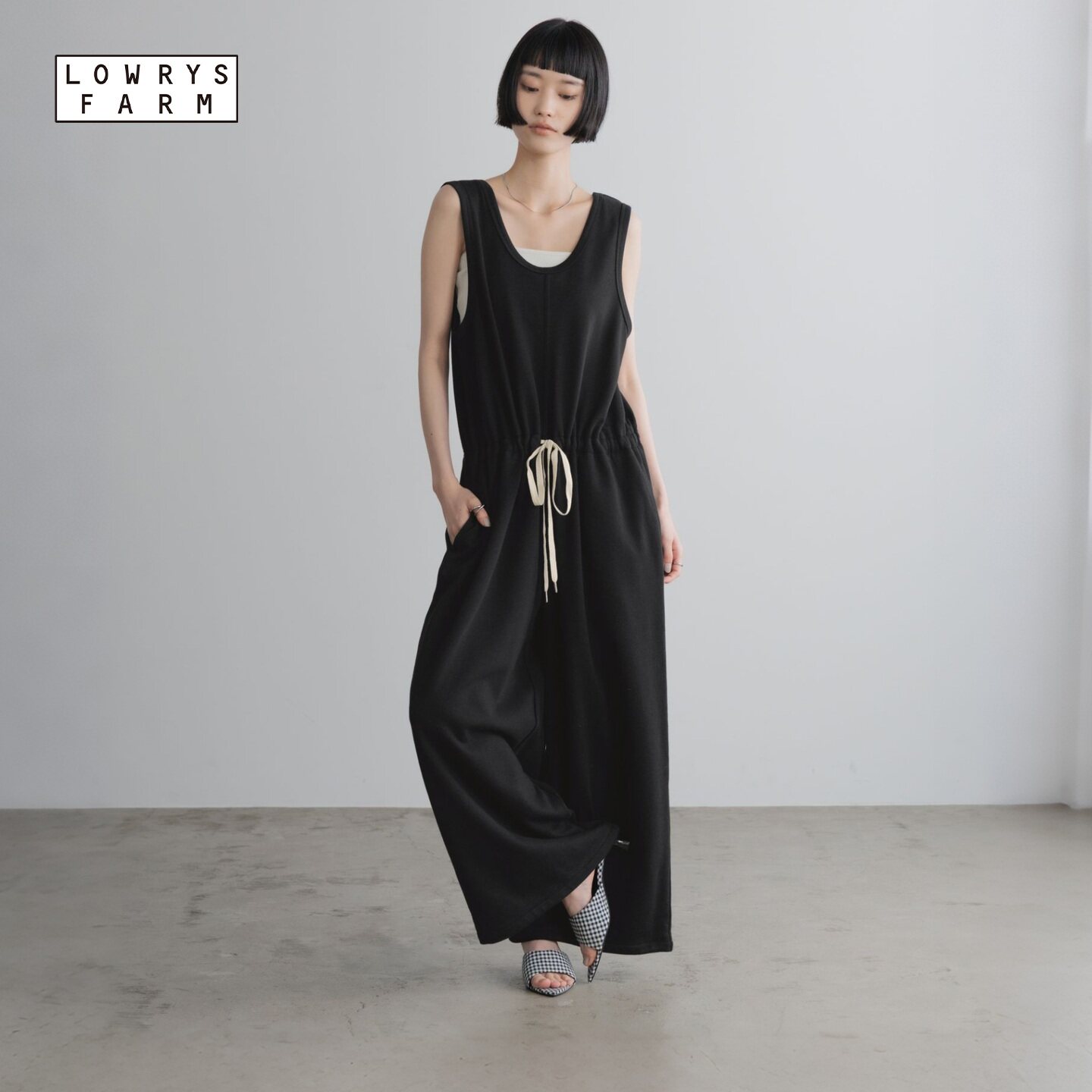LOWRYS FARM连衣裤女2026秋季新款纯色老钱风松弛连身裤661875图片