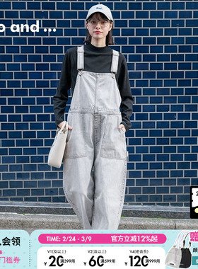 niko and ...NKJ牛仔裤女2025年春夏新款休闲日系背带裤241608