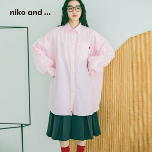 and niko ...衬衫 女26春新款 翻领外套637031 长款 博主同款