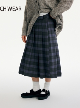 BUCH WEAR半身裙女2026春季新款日系格纹学院少女风长裙602704