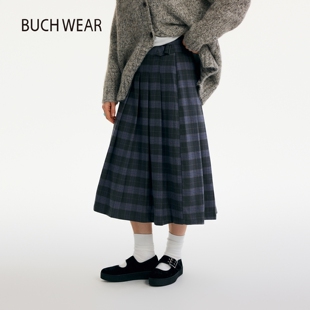 BUCH 日系格纹学院少女风长裙602704 WEAR半身裙女2025秋冬新款