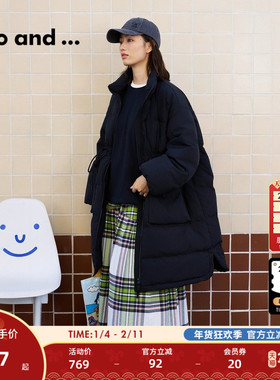 niko and ...冬季新款面包鸭绒保暖舒适长款羽绒服女144402