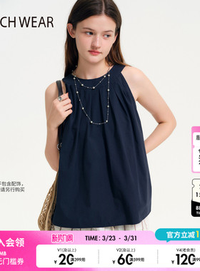 BUCH WEAR衬衫女2026春季新款甜美蝴蝶结挂脖棉质无袖上衣645985