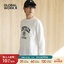 GLOBAL WORK T恤男2025春秋新款时尚宽松休闲日系长袖上衣147196