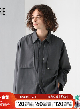 HARE衬衫男2025春夏时尚纯色日系宽松流行气质长袖上衣150287