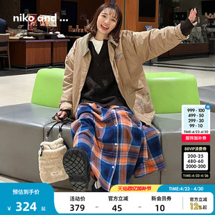 niko and ...那须马场系列2025冬季新款刺绣巴恩风夹克棉服594036