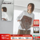 and ...T恤女2026春季 新款 niko 圆领撞色拼接棉质长袖 上衣604022