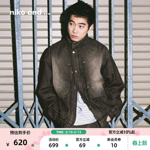 niko and ...NKJ牛仔外套男女同款26春季新款做旧棉质上衣611888