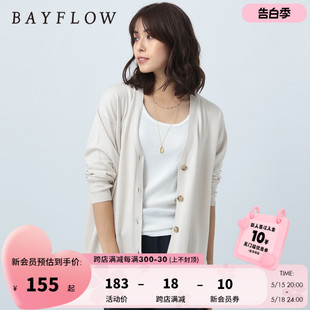 毛衣294252 日系纯色休闲百搭开衫 女2023年春季 BAYFLOW毛针织衫