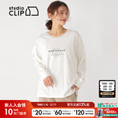 CLIP T恤女2026春季 新款 studio 舒适圆领棉质长袖 上衣646220