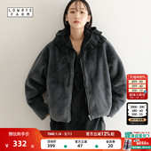 新款 LOWRYS FARM外套女2025冬季 日系可拆卸领环保皮草夹克491126