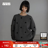 LOWRYS 625139 波点提花宽松圆领针织衫 FARM毛衣女2025冬季 新款