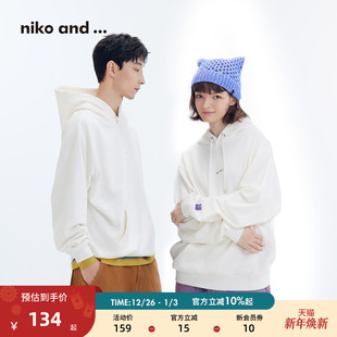 情侣装 ...卫衣2025秋冬新款 休闲宽松logo连帽卫衣100066 and niko