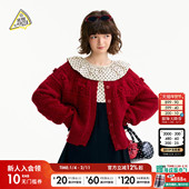 YOU 甜美镂空开衫 针织衫 SEE 新款 PIZZA 女2025冬季 618520