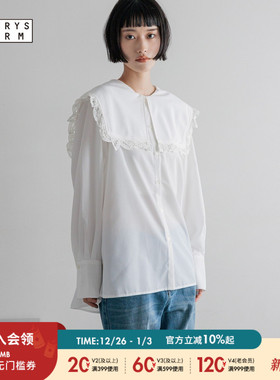 LOWRYS FARM衬衫女2026春季新款文艺风蕾丝长袖上衣289808