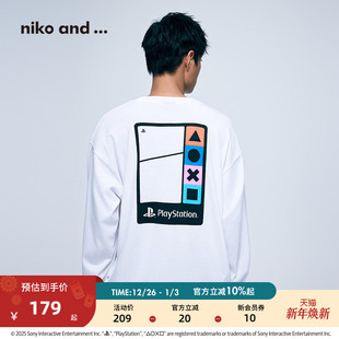 长袖 niko 新款 ...PlayStation合作系列2026春季 T恤602263 and