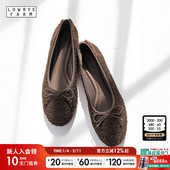 FARM单鞋 女冬季 新款 LOWRYS 浅口绒面蝴蝶结日系平底鞋 248641