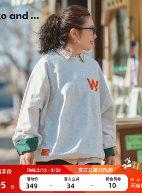 niko and ...卫衣女2026春季新款棉质开叉设计前后两穿上衣633366