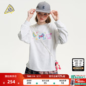 YOU 新款 SEE PIZZA T恤女2026春季 圆领小猫贴布长袖 上衣647326