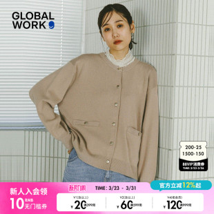 新款 GLOBAL 女2026春季 针织衫 宽松圆领毛衣577879 WORK