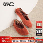 CLIP 休闲鞋 女2025新款 studio 毛绒保暖单鞋 玛丽珍599336