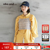 宽松领子可拆卸长袖 niko 上衣290575 女2026春季 新款 and ...衬衫
