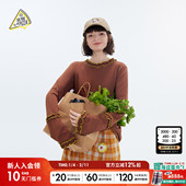 新款 SEE 棉质木耳边上衣597409 PIZZA T恤女2026春季 YOU