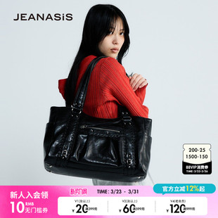 JEANASIS包袋女2026新款 日系复古PU皮通勤多层腋下包643898