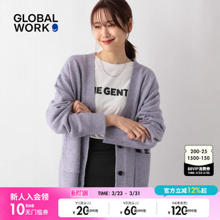 冬季 毛针织衫 新款 时尚 毛衣115961 GLOBAL 宽松系扣开衫 WORK