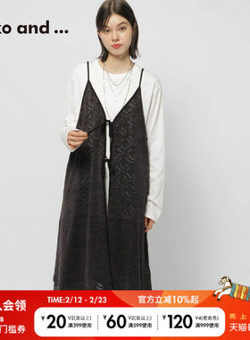 niko and ...背带裙女2026春季新款日系蕾丝罩裙叠穿连衣裙600502