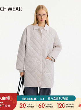 BUCH WEAR棉服女2025冬季新款高级廓形菱格大口袋厚外套602737