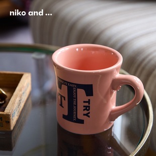 马克杯2025新款 ... ins风创意字母图案咖啡杯水杯577327 and niko