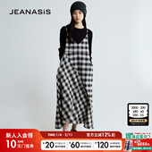 JEANASIS连衣裙女2026春季 新款 俏皮格纹不规则吊带裙645453