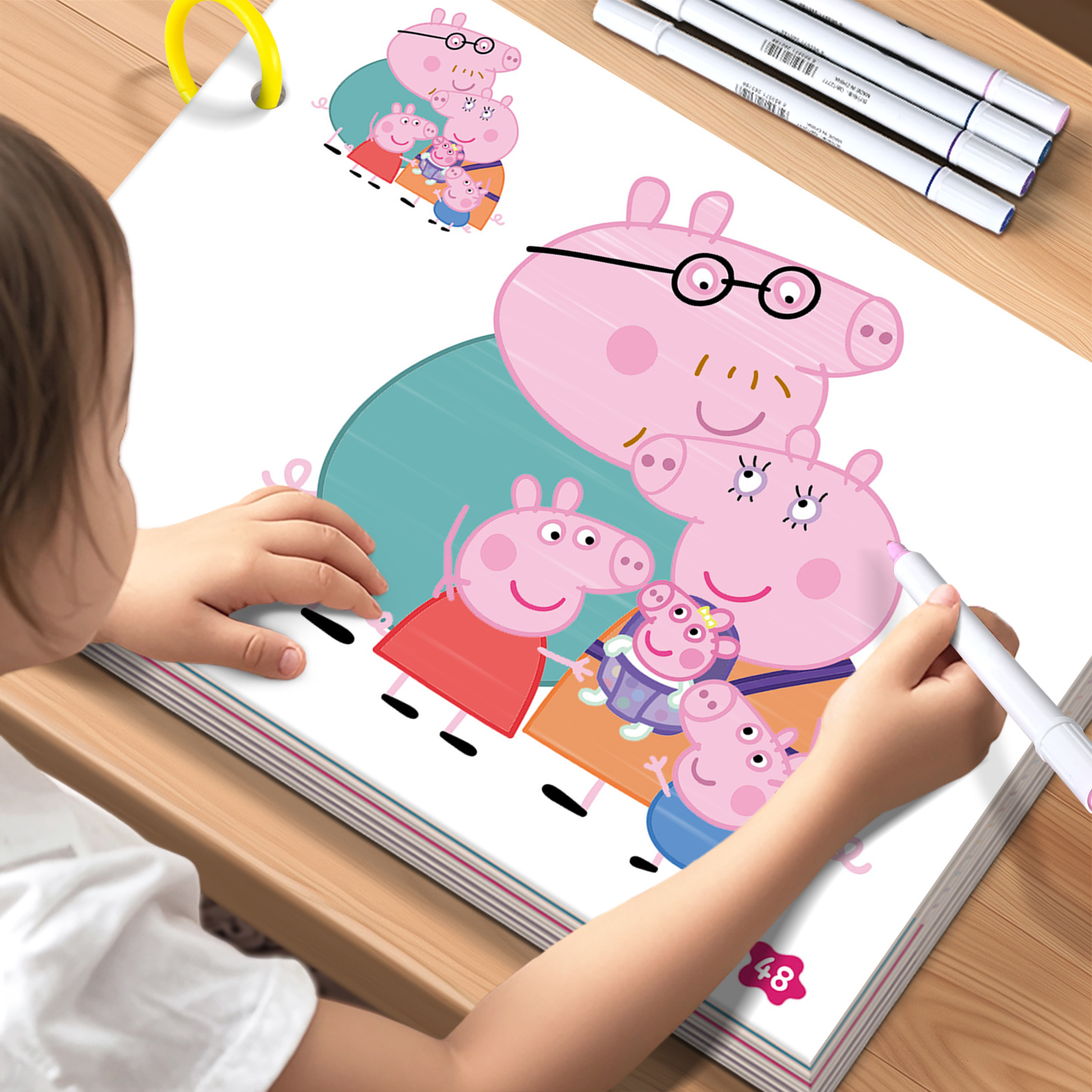 小猪佩奇涂色本画画本儿童3-6岁趣味描摹本早教启蒙涂鸦本填色书