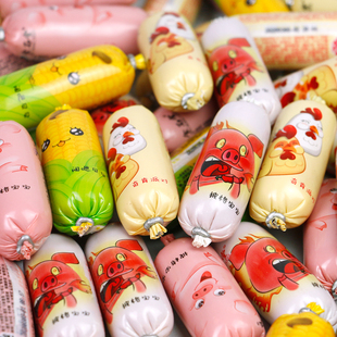 食名堂小香肠500g散装鸡肉肠烤肠原味香辣味玉米肠肉枣批发火腿肠