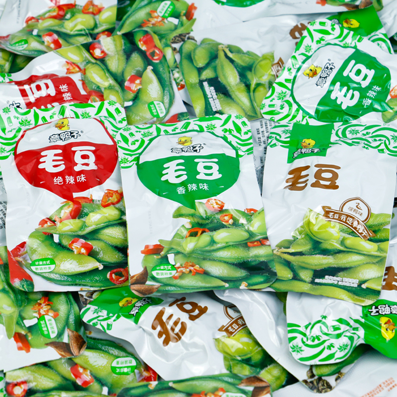 章鸭子毛豆香辣味500g【约20包】休闲麻辣小吃零食下饭菜卤味熟食-封面