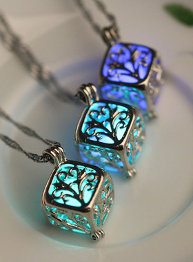 新品会发光的生命树夜光项链男潮个性女吊坠创意小众挂饰