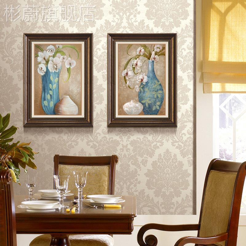 网红花瓶餐厅装饰画美餐挂桌画墙面装饰代简约饭厅式壁画客厅三现