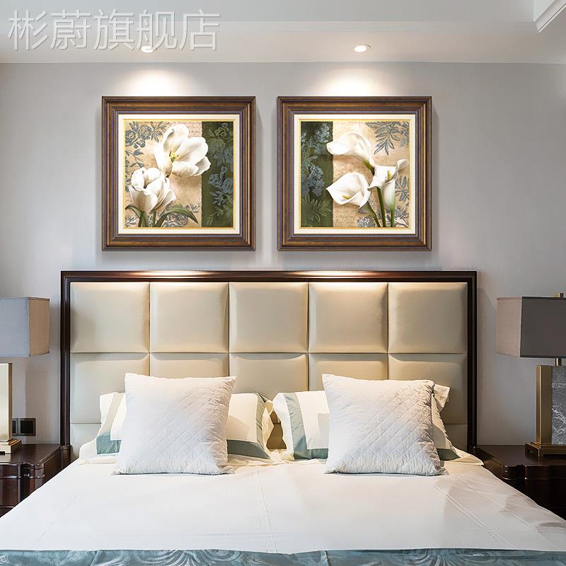 网红简床欧轻奢客温厅装饰画餐厅挂美式画卧室头馨壁画欧式有框马图片