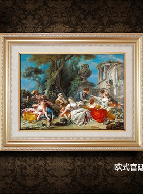 主卧欧式装饰画挂画壁画温馨床头背景墙画卧室睡美人房间油画定做