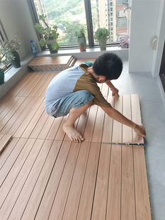 Pcv生态木阳台室外室外露台庭院花园防腐木塑木地板铺装拼接地板